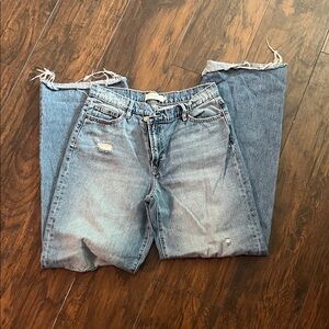 Distressed Blue Flare Jeans